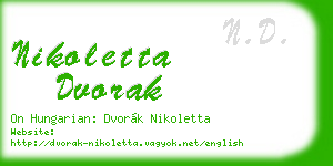 nikoletta dvorak business card