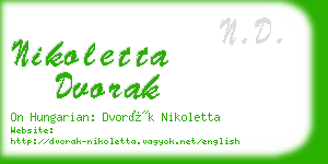 nikoletta dvorak business card